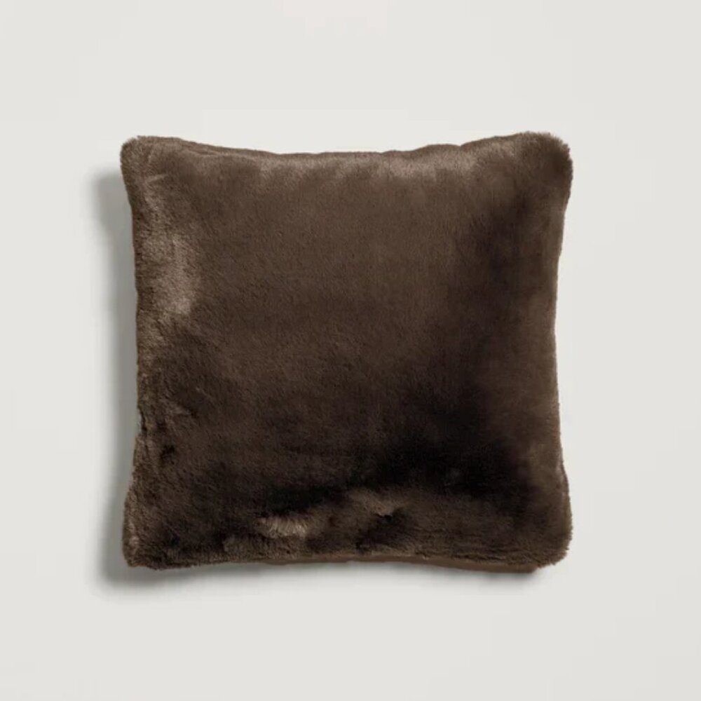 NIP Unhide Squish Pillow Machine Washable Chocolate Hare Square Retail $99.00 - Picture 2 of 4